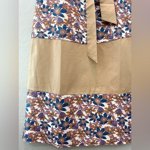 ANTHROPOLOGIE x Sachin & Babi | Tan Floral Embroidered Tier Maxi Skirt | Size 12 - Picture 4 of 9